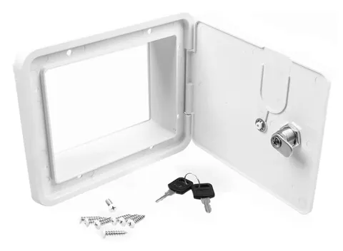 Carbest escotilla de equipaje con cerradura 193 x 165 mm – blanco