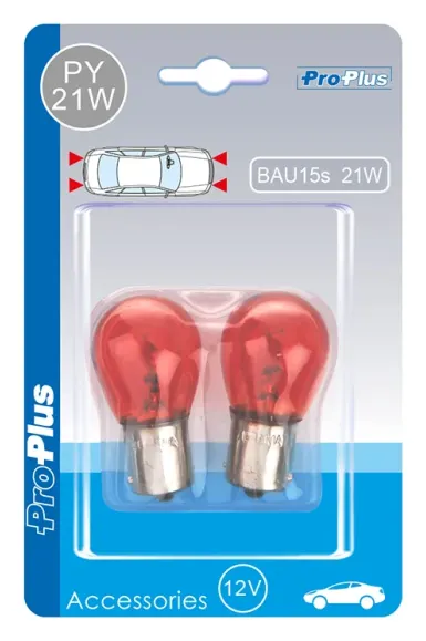 Lámpara de coche 12V 21W BAU15s naranja 2 piezas.