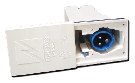 Toma Exterior 220 V Tapa Abatible Blanca