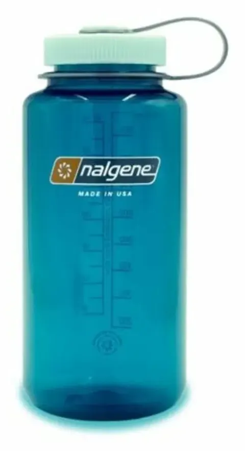Botella reutilizable 1 litro azul mar boca ancha Nalgene Sustain
