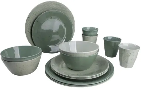SET MELAMINA MIX&MATCH 16 PCS.VERDE/ AZUL · Ref. 0512210
