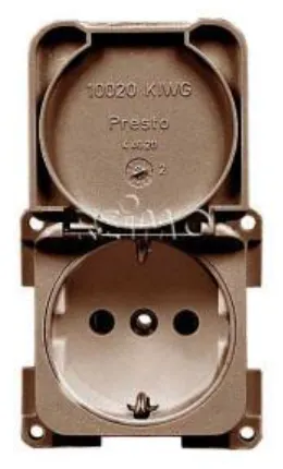 Enchufe empotrable 220V con tapa marrón