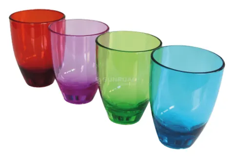 Pack 4 vasos de policarbonato 18 cl, 4 colores