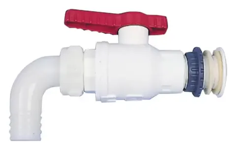 Grifo valvula de descarga para depositos de agua 90º con racor de instalacion – Ref. 651442