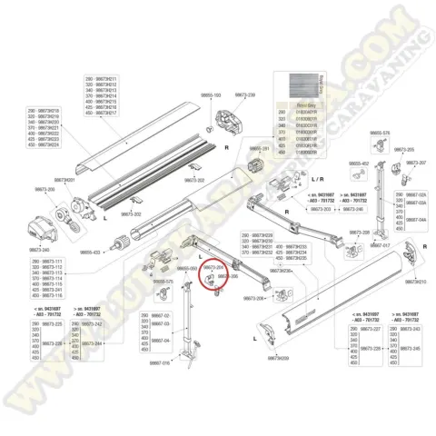 98673-204 Kit sujeción pata izda. F80S