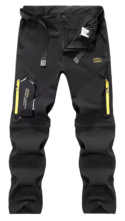 Pantalones Tácticos Convertibles Ligeros para Hombre, Pantalones de Trabajo Elásticos con Cierre para Senderismo, Trekking y Camping