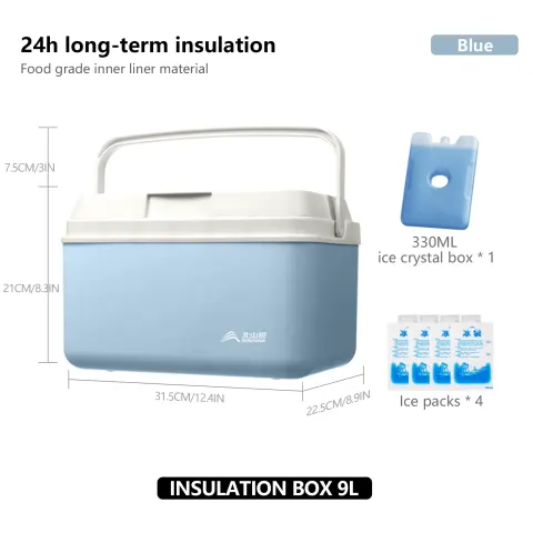 BISINNA-caja de hielo para acampar, refrigerador de pesca portátil de 6L/9L/15L, nevera para coche, pesca en la playa al aire libre, Picnic, barbacoa, cubo de hielo