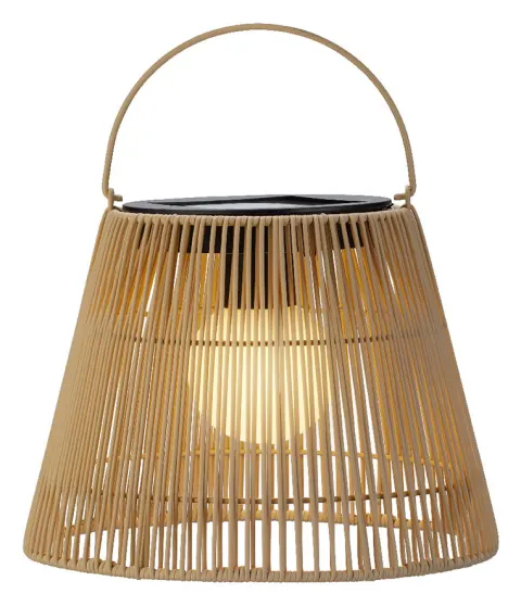 Lumineo Natural lámpara solar de mesa de mimbre