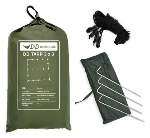 DD Hammocks Tarp 3×3 verde bosque – Toldo Bushcraft