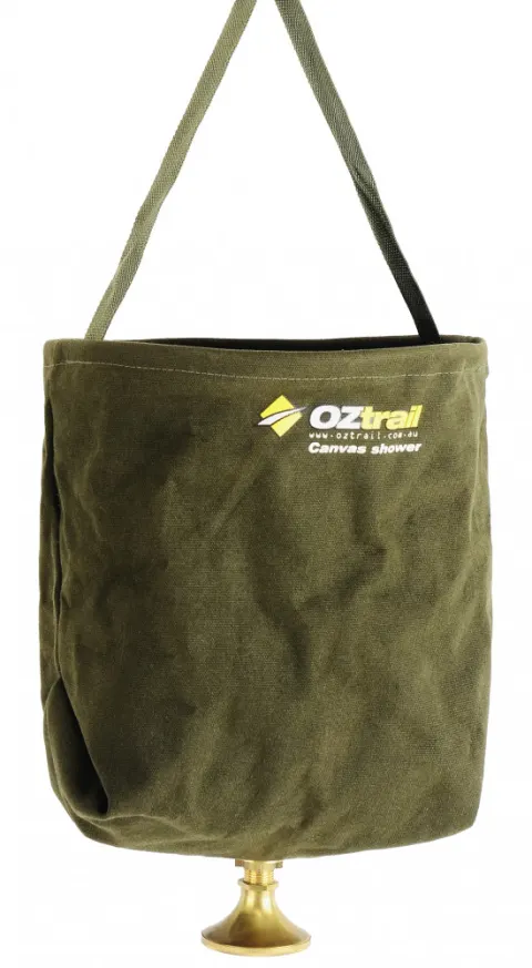 Ducha portátil de lona OZtrail CANVAS SHOWER BUCKET – verde bosque