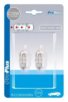 Bombilla para coche 12V 10W SV8,5 11×30, 2 piezas