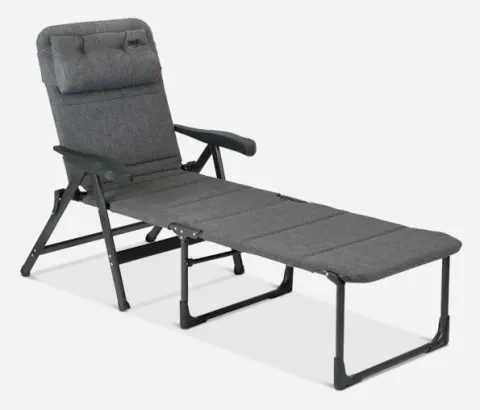 Tumbona Crespo Tex Supreme Gris para Jardín y Camping