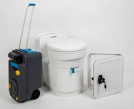 Establezca el inodoro de cassette (volumen de 17.2 l) + puerta de servicio, blanco, elect.