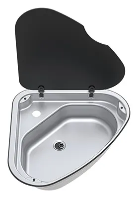 Fregadero triangular con tapa izquierda Thetford Basic Line 33