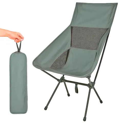 Silla Ultraligera Respaldo Alto Desmontable Gris