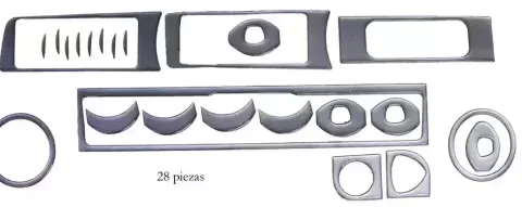 Kit dec. salpicadero Renault Master autocaravana 10/2003> 28pzs. plata