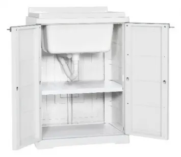 Mueble armario de resina con fregadero incorporado