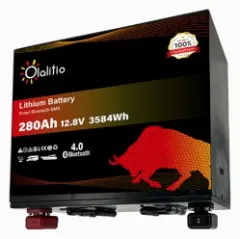 Litio: Batería Litio OLALITIO LiFePO4, 280 Ah 12.8V. Smart BMS con Bluetooth – Camper Top Services S.L.