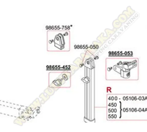 98655-452. Kit volantino pata toldo gris