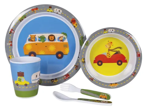 Kampa Animal vajilla infantil de 4 piezas