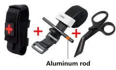 Primeros auxilios: Primeros auxilios tácticos, nuevo torniquete de varilla de aluminio y Metal, hemostasia de supervivencia, actualización de segunda generación, uso repetido, fortalecedor