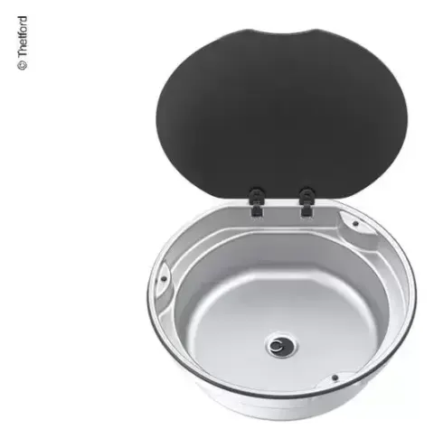 Fregadero integrado Thetford SBL3051-SP 405X145 con tapa de cristal para caravana, autocaravana o camper – Ref. 73001