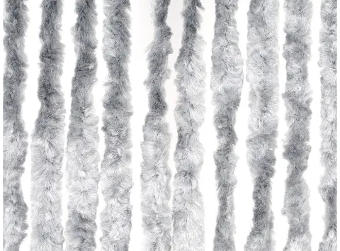 Cortina de chenilla blanco/gris de 200 x 100 cm
