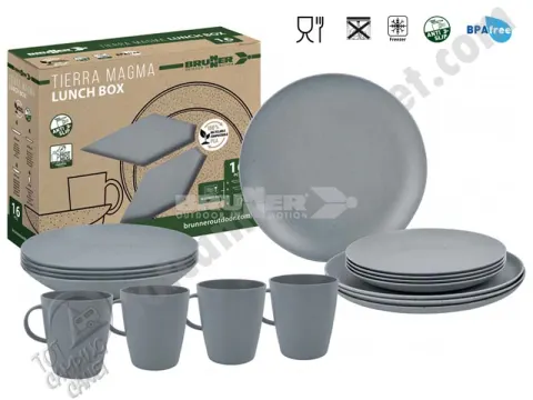 Vajilla Outdoor 16 Piezas Tierra Magma Lunch Box Pla