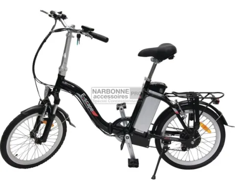 Bicicleta de asistencia eléctrica plegable negra E-scape