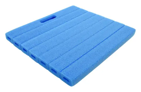 Almohadilla protege rodillas azul.