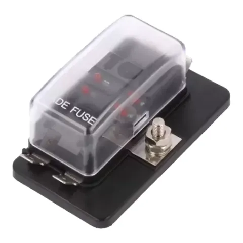Caja de 4 fusibles con 1 sola entrada positivo caravana autocaravana camper y 4×4 overland. – Ref. LUCAJ003