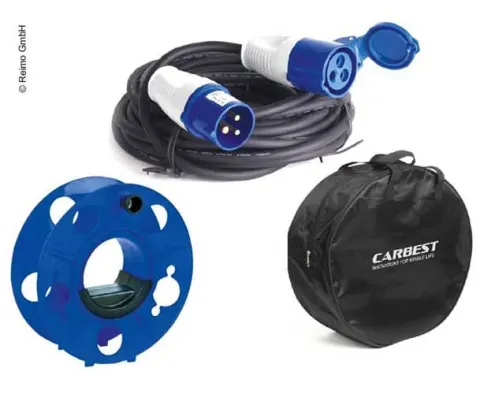 Cable-Set con cable CEE 3×2,5 mm2, 25m + Bobina + Bolsa