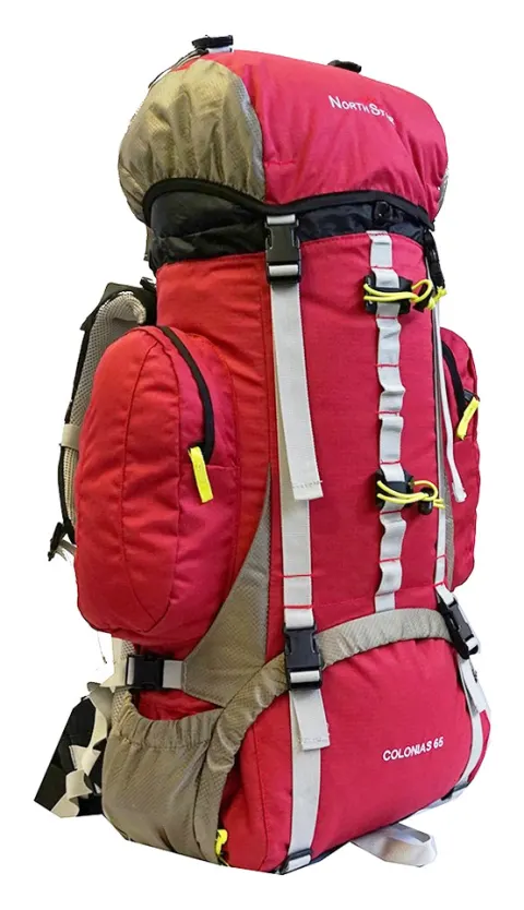 Mochila de trekking North Star COLONIAS 65 – granate