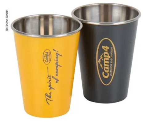 Taza De Acero Inoxidable Camp4 Harmonía – Amarillo Y Antracita