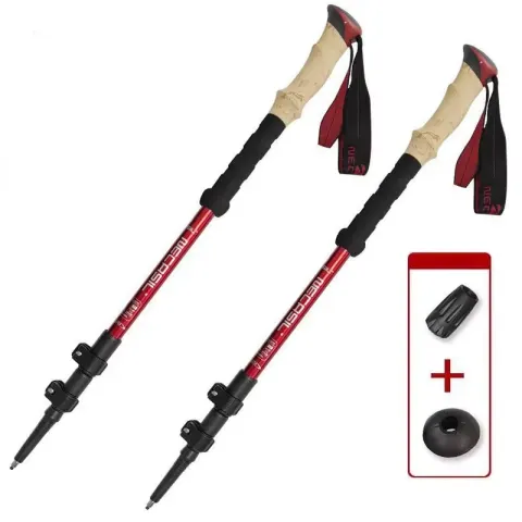 2 uds bastones de senderismo bastones para caminar Alpenstock telescópico ultraligero Premium ajustable con bloqueo rápido bastón de senderismo