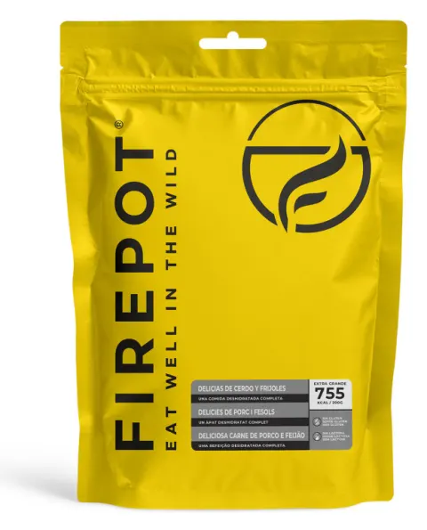 Ración Delicias de cerdo y Frijoles Firepot – Comida deshidratada