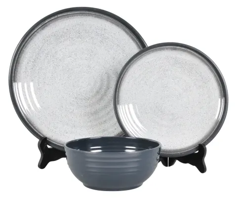 Flamefield Granite Grey vajilla de camping – 12 piezas