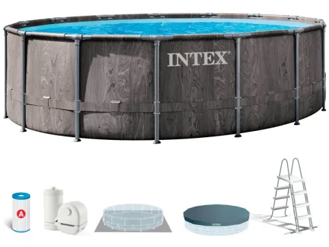 Piscina desmontable intex prism frame greywood 5,5 metros + depuradora