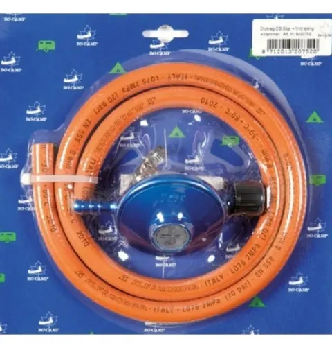 Pack manguera gas 1m y regulador de presión