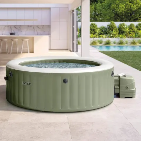 Spa hinchable 4 personas bubble massage verde oliva