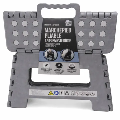 Escalon plegable compacto gris medio