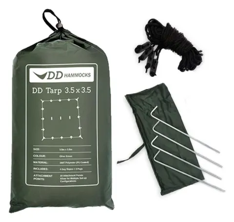 DD Hammocks Tarp 3,5×3,5 – Verde oliva – Toldo Bushcraft