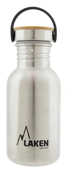 Laken Basic Bamboo botella para beber de 500 ml – Silver