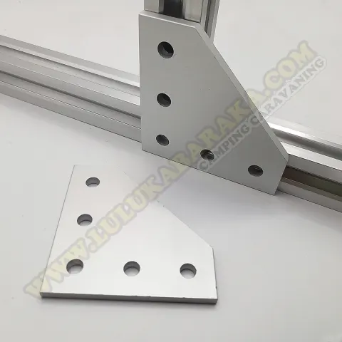 Placa de unión con 5 agujeros para perfil de aluminio
