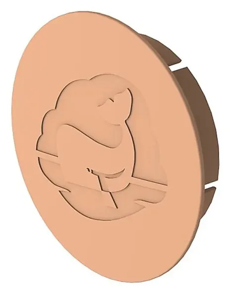 Tapa de extremo de conducto de aire Whale de 65 mm beige