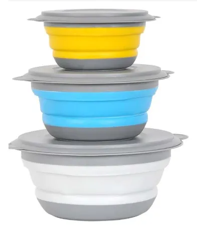 Juego de tupperware de silicona plegable