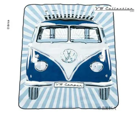 VW COLECCIÓN BULLI Picnic Blanket, 2×1.5m, espalda repelente de agua, azul