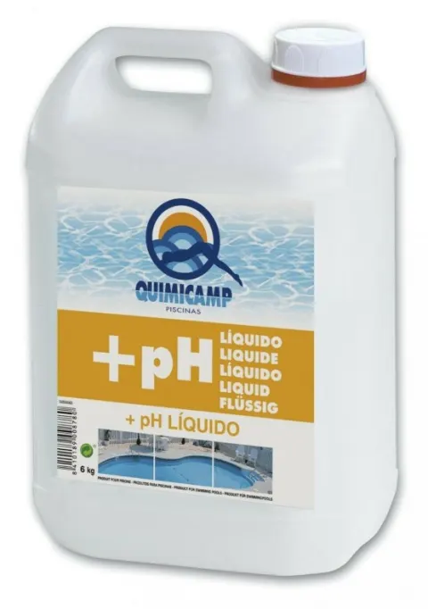 Elevador +pH liquido 6 litros Quimicamp para mantenimiento de piscinas