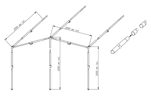 Marco de toldo PowerGrip Staal 22 mm tamaño 2 – 6