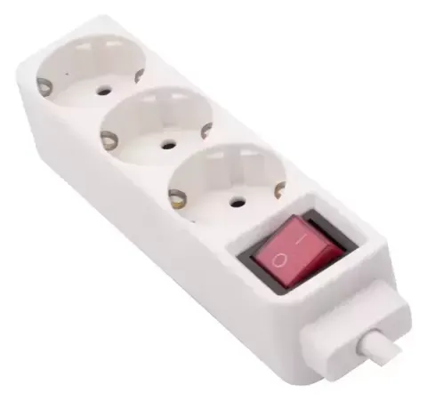 Alargadera base múltiple con 3 tomas e interruptor 230v/16a cable 1.5 metros para usos múltiples. Ref. LU-1006